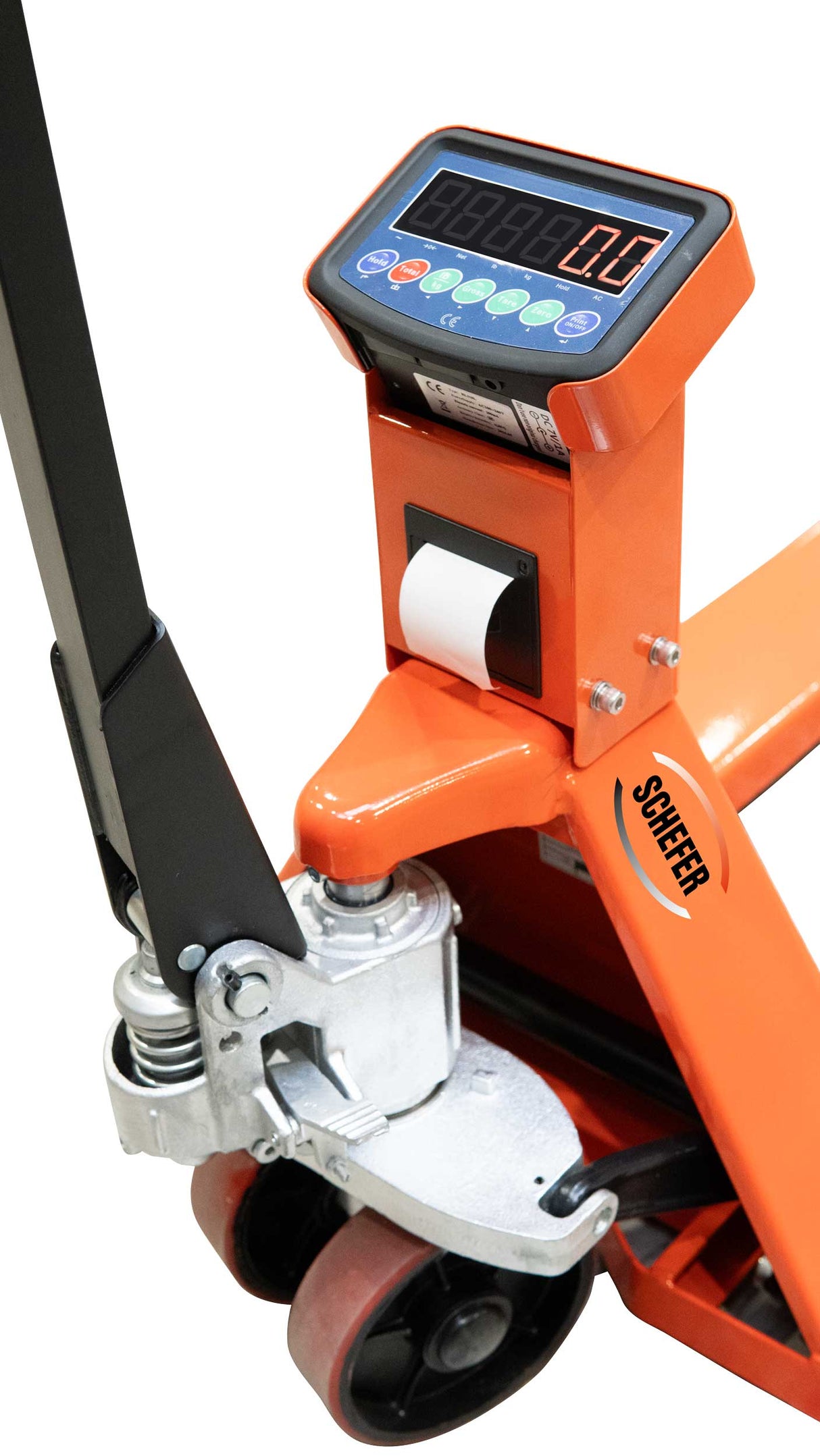 Schefer Gabelhubwagen Premium mit Waage und Drucker 2.500 kg
